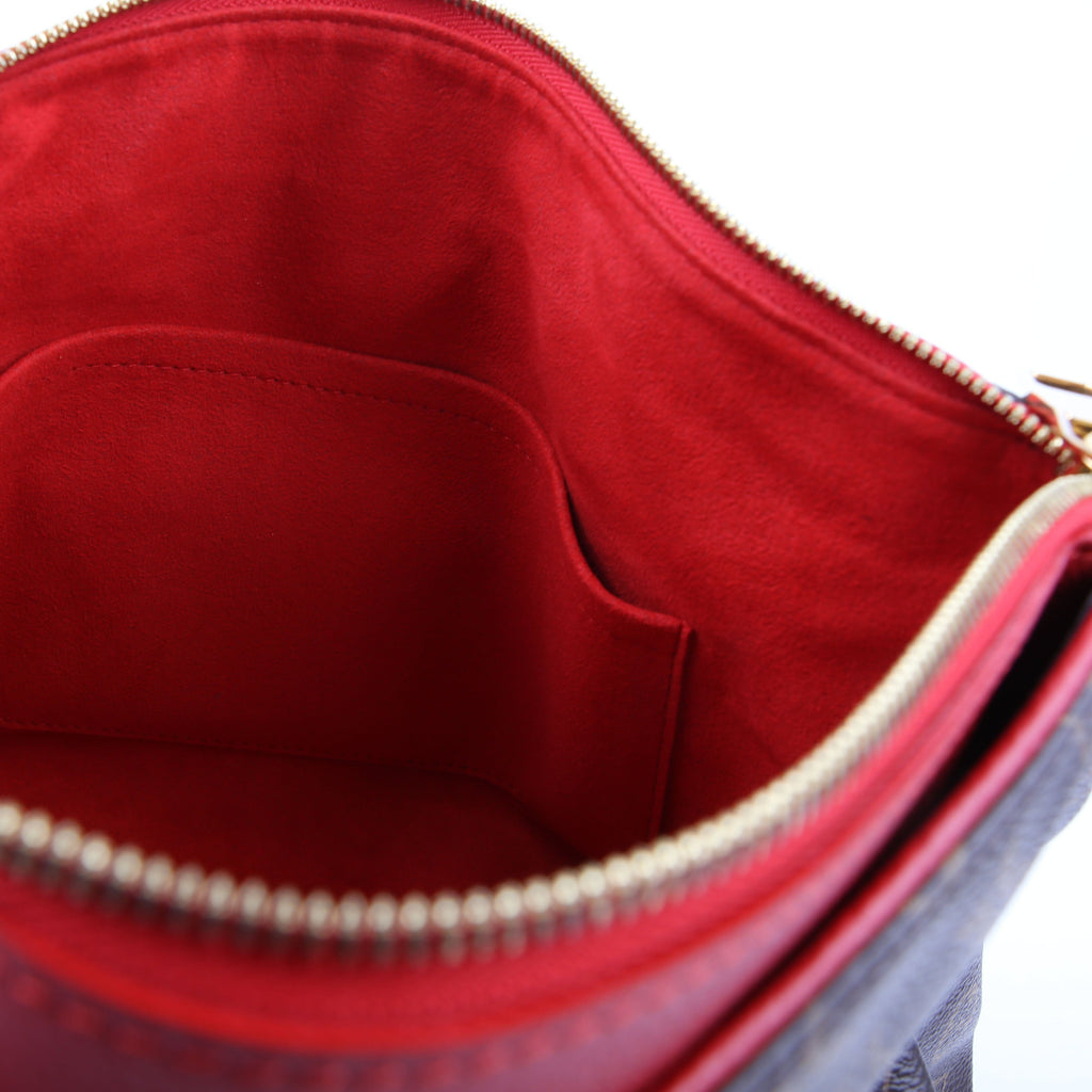 Pallas Tote Monogram Leather Side Red