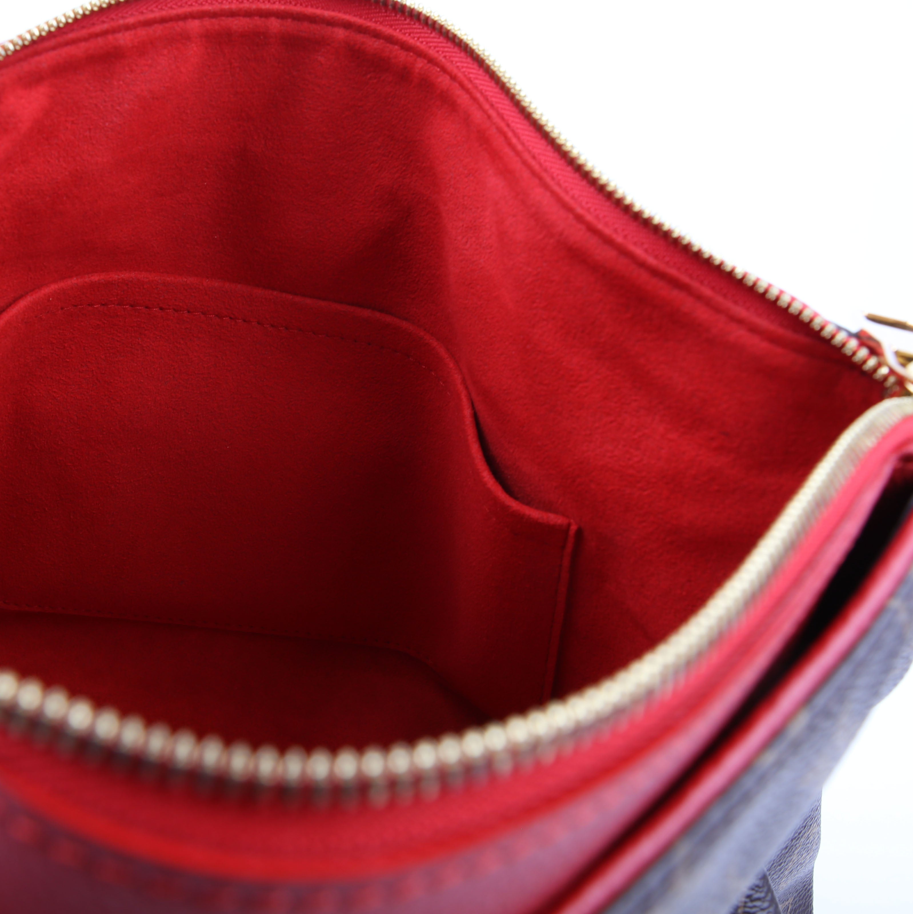 Pallas Tote Monogram Leather Side Red