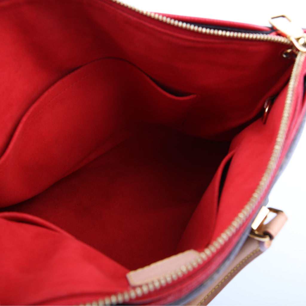 Pallas Tote Monogram Leather Side Red