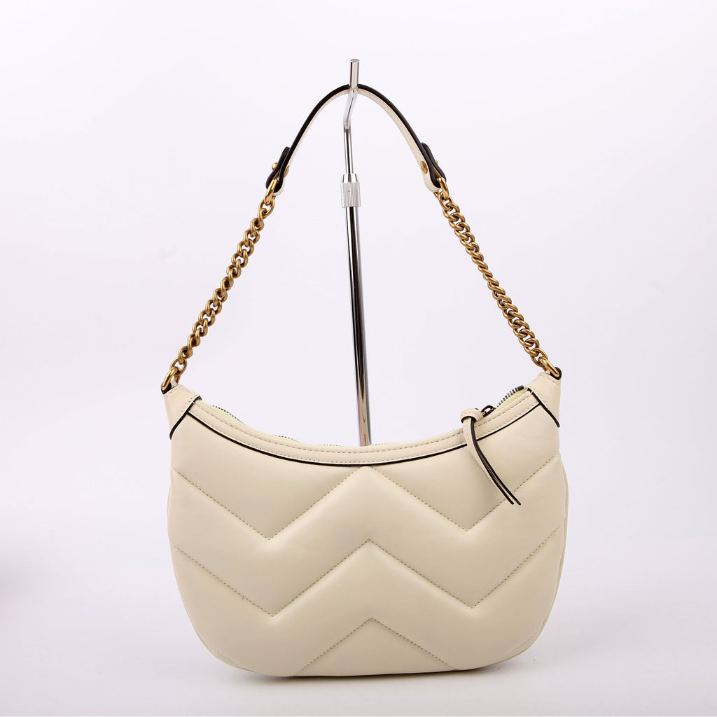 Gucci 777263 GG Marmont Small Shoulder White
