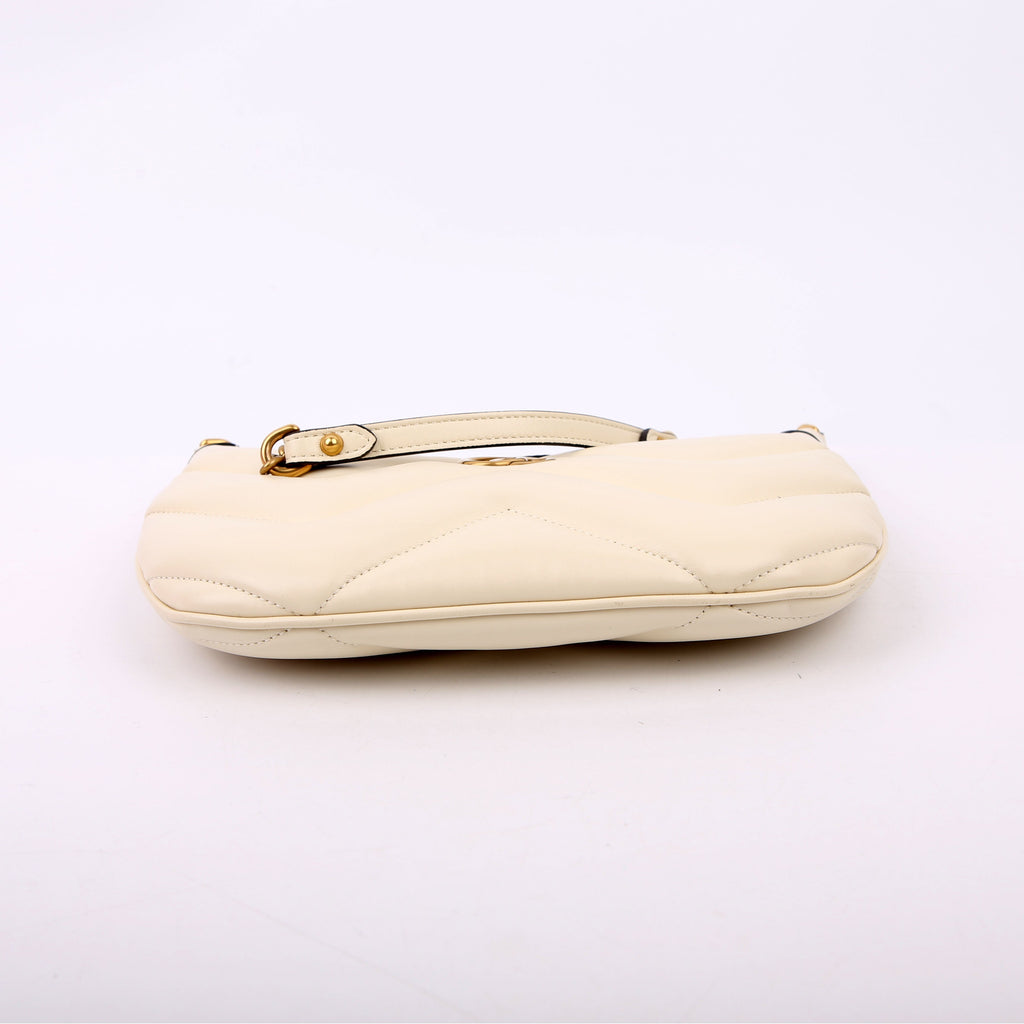 Gucci 777263 GG Marmont Small Shoulder White