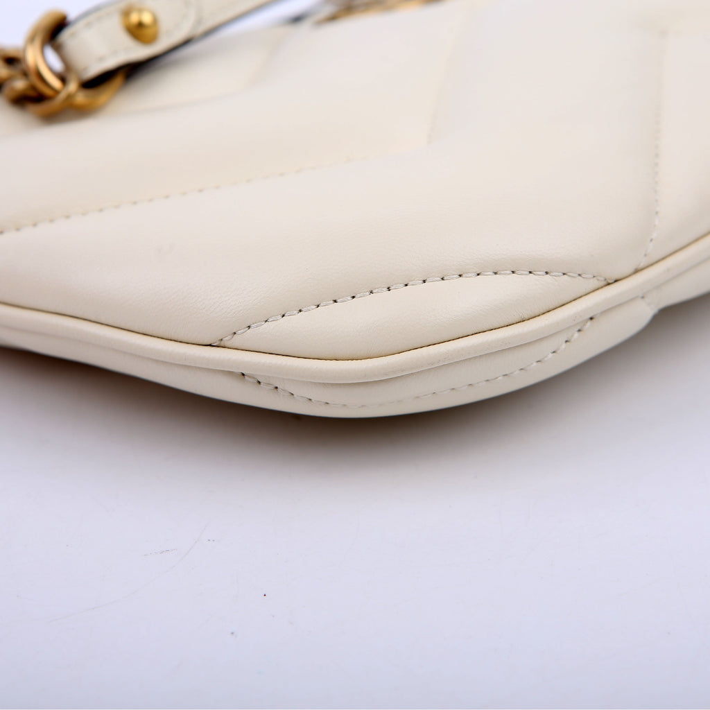 Gucci 777263 GG Marmont Small Shoulder White