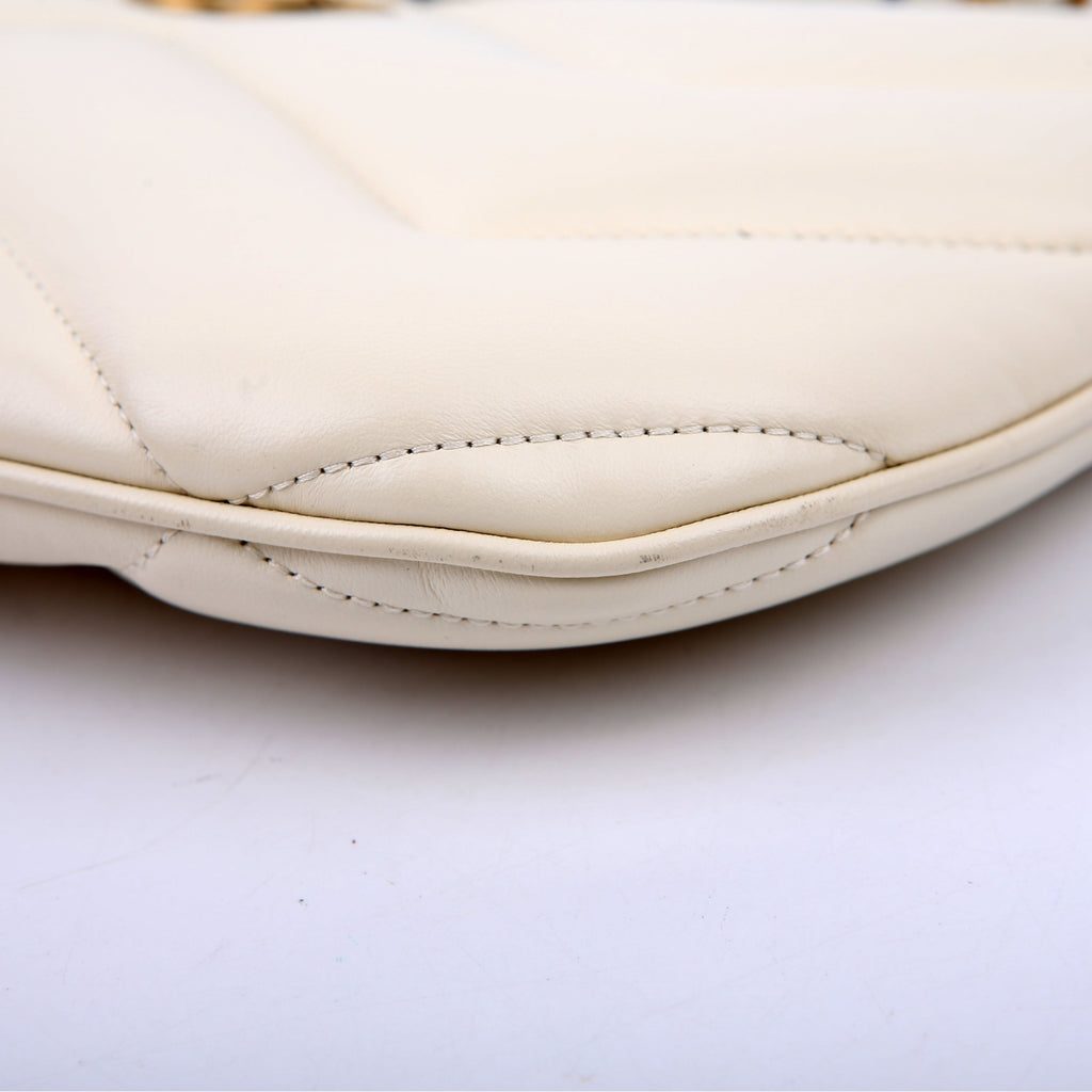 Gucci 777263 GG Marmont Small Shoulder White