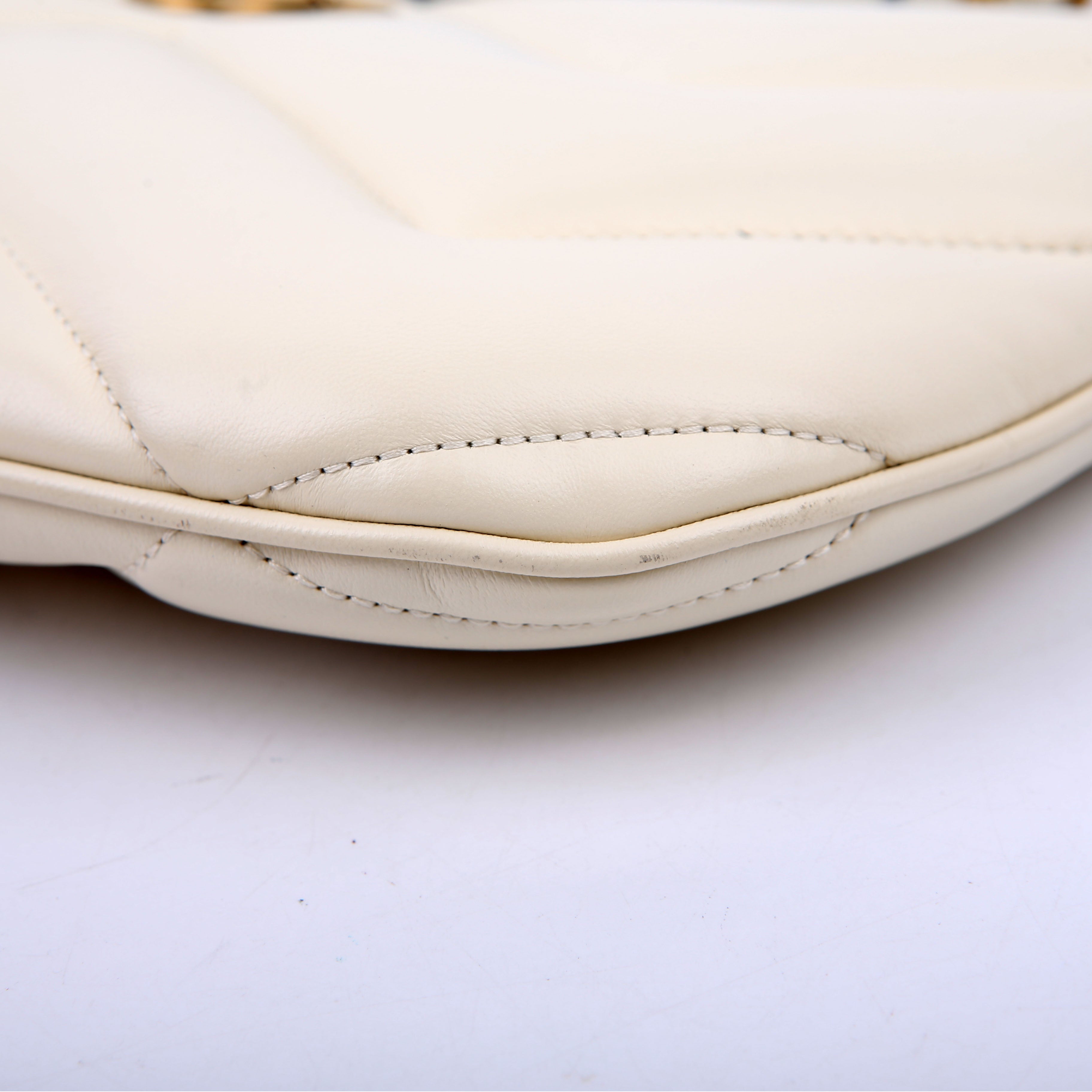 Gucci 777263 GG Marmont Small Shoulder White