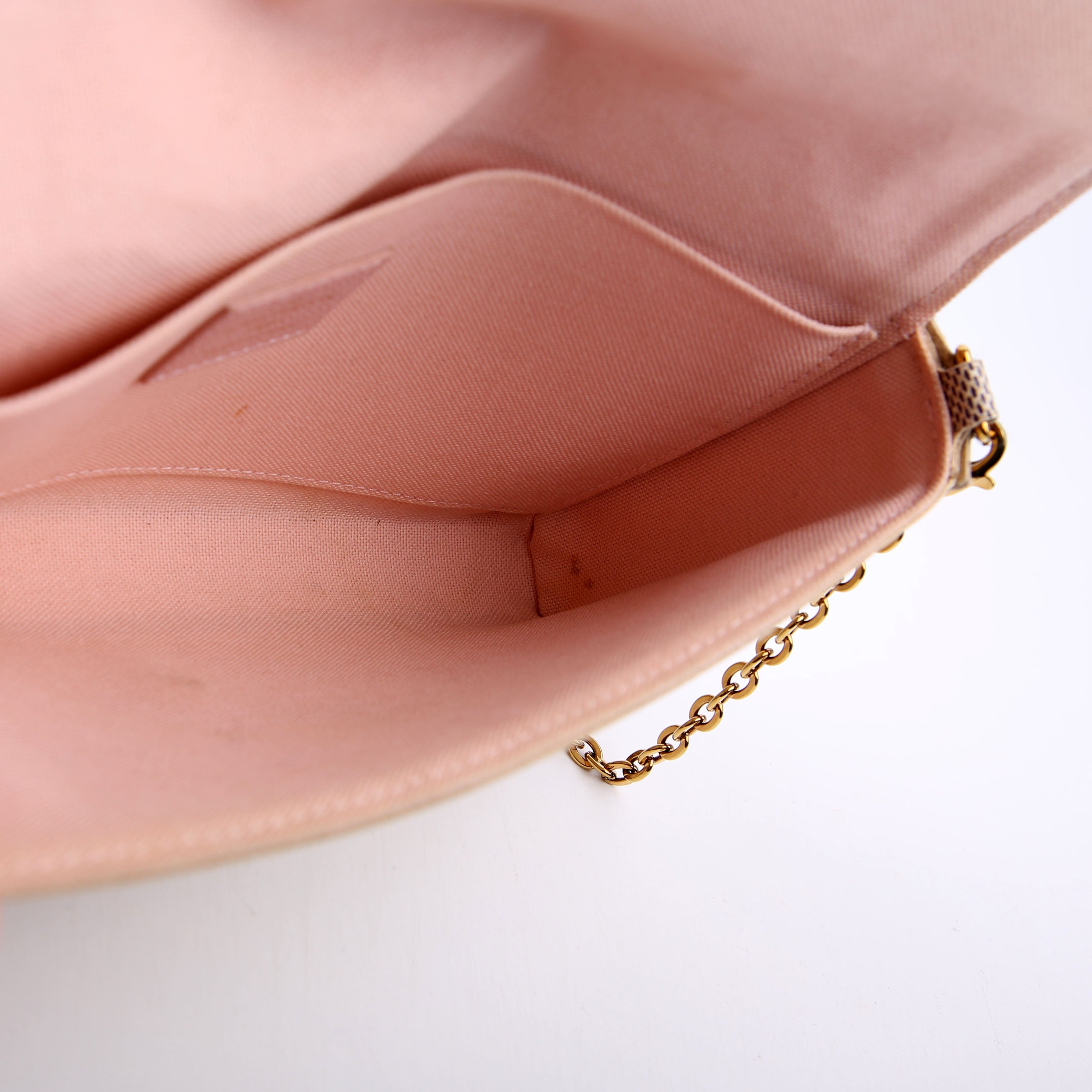 Pochette Felicie Damier Azur Pink