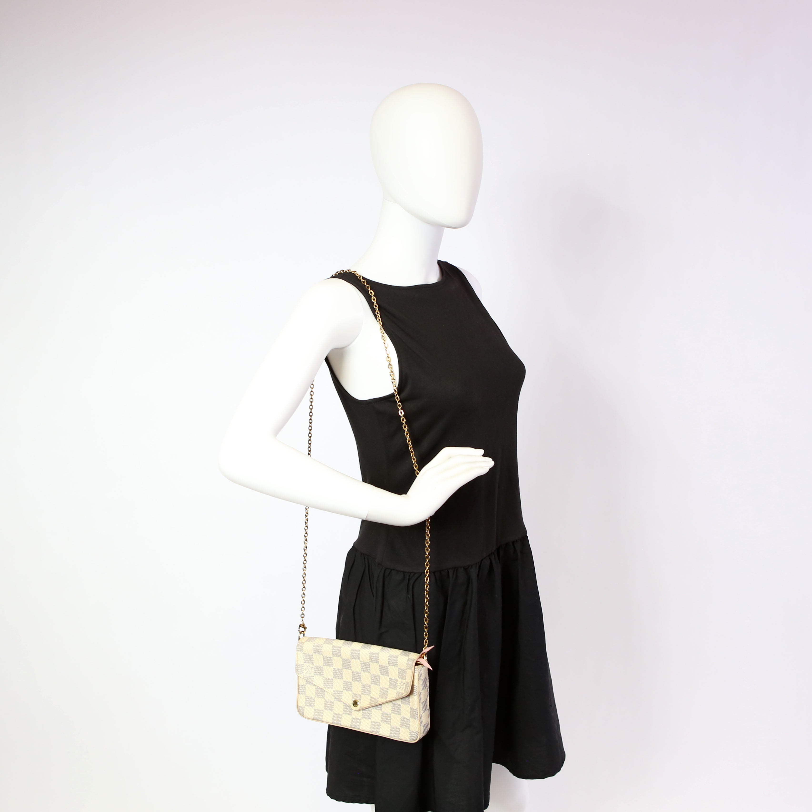 Pochette Felicie Damier Azur Pink