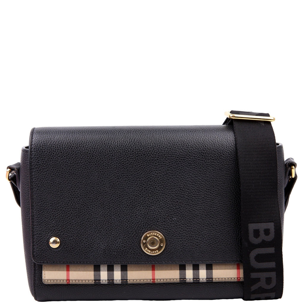 Vintage Check Note Crossbody Bag Black