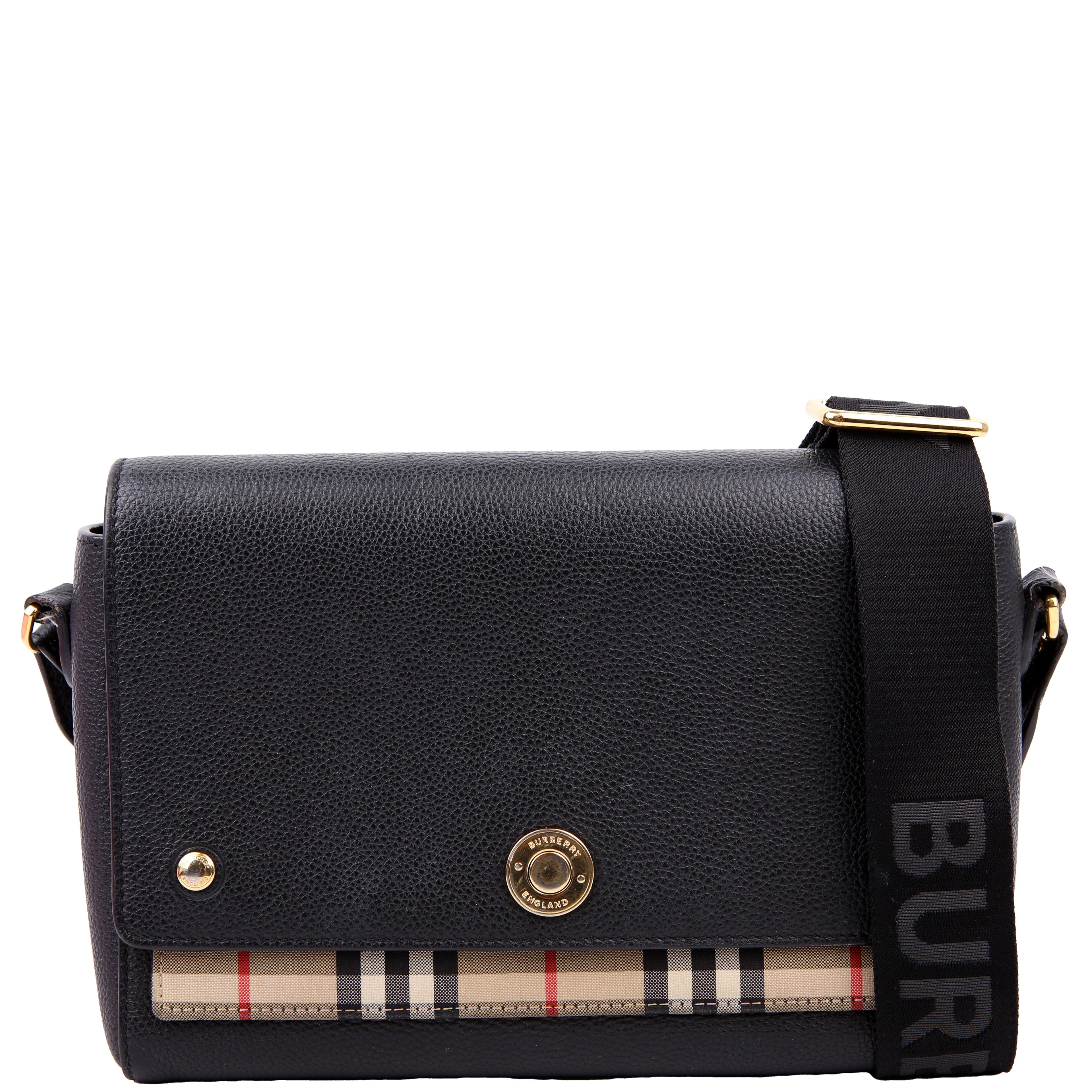 Vintage Check Note Crossbody Bag Black