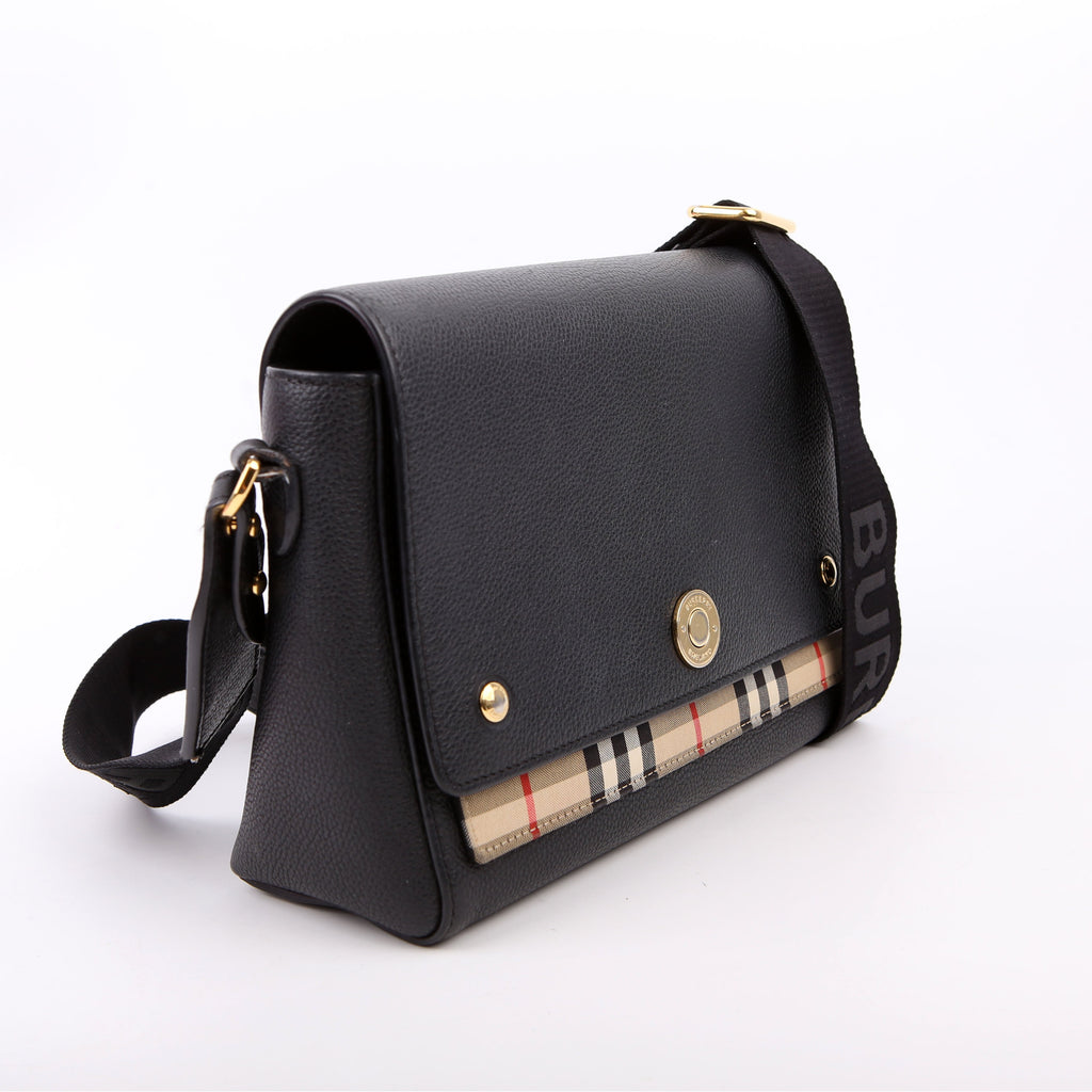 Vintage Check Note Crossbody Bag Black