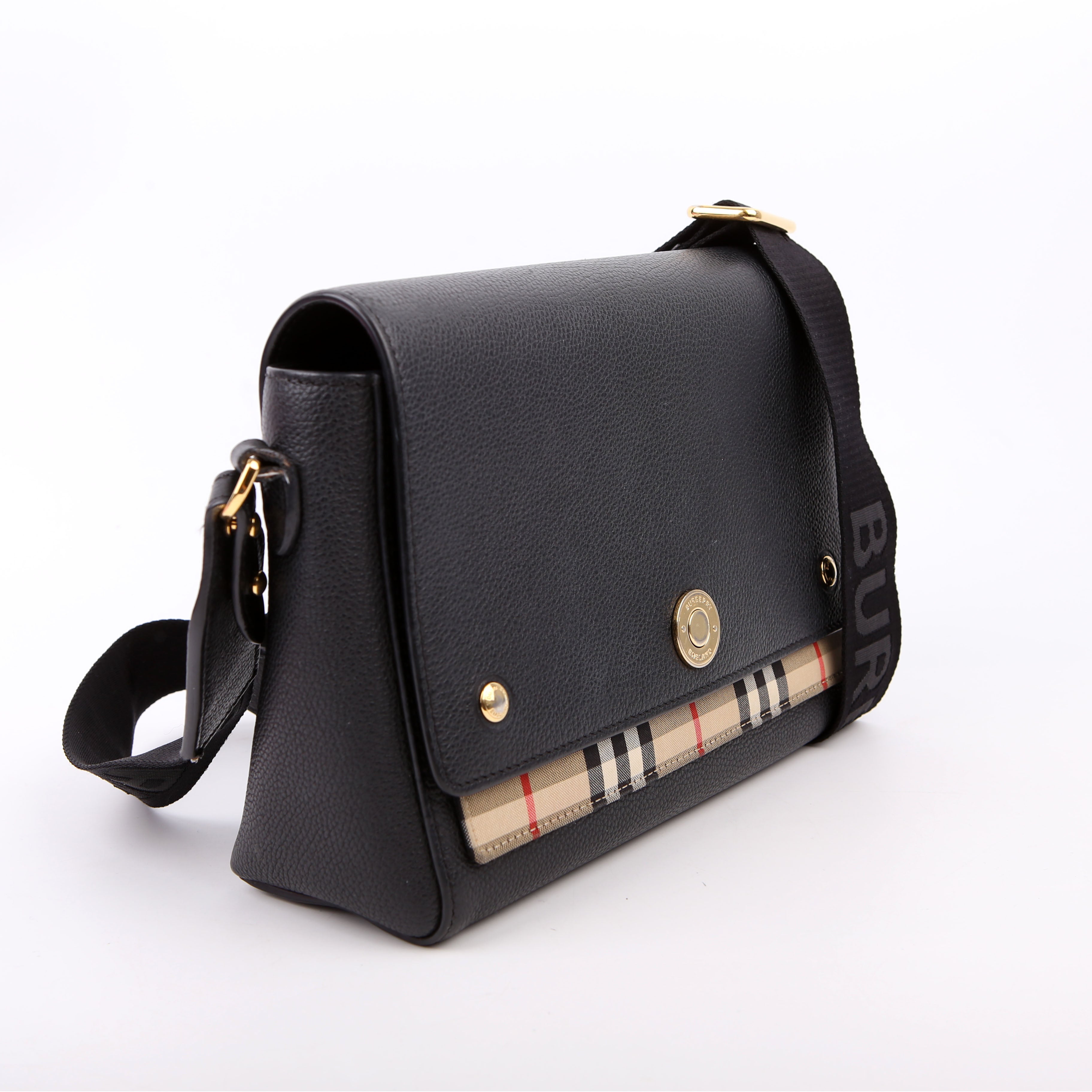 Vintage Check Note Crossbody Bag Black