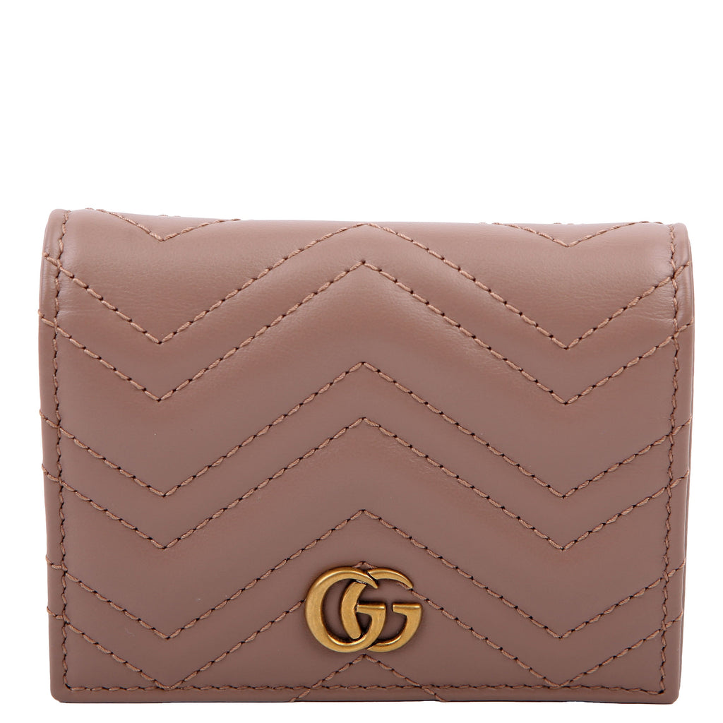 466492 GG Marmont Card Case Tan