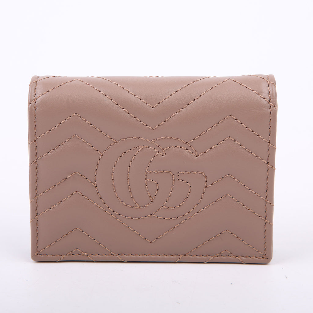 466492 GG Marmont Card Case Tan