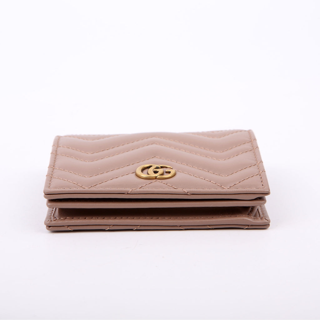 466492 GG Marmont Card Case Tan