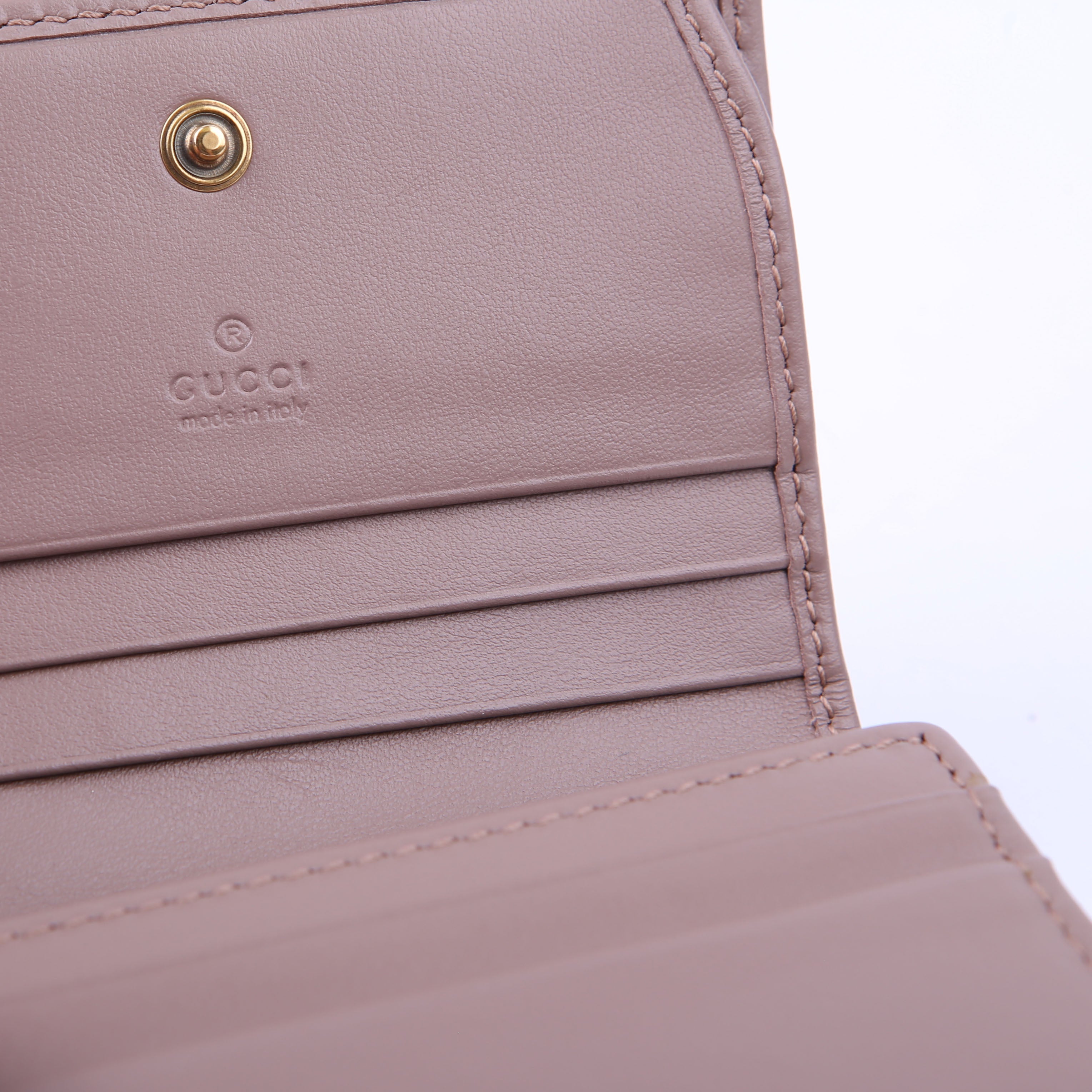 466492 GG Marmont Card Case Tan