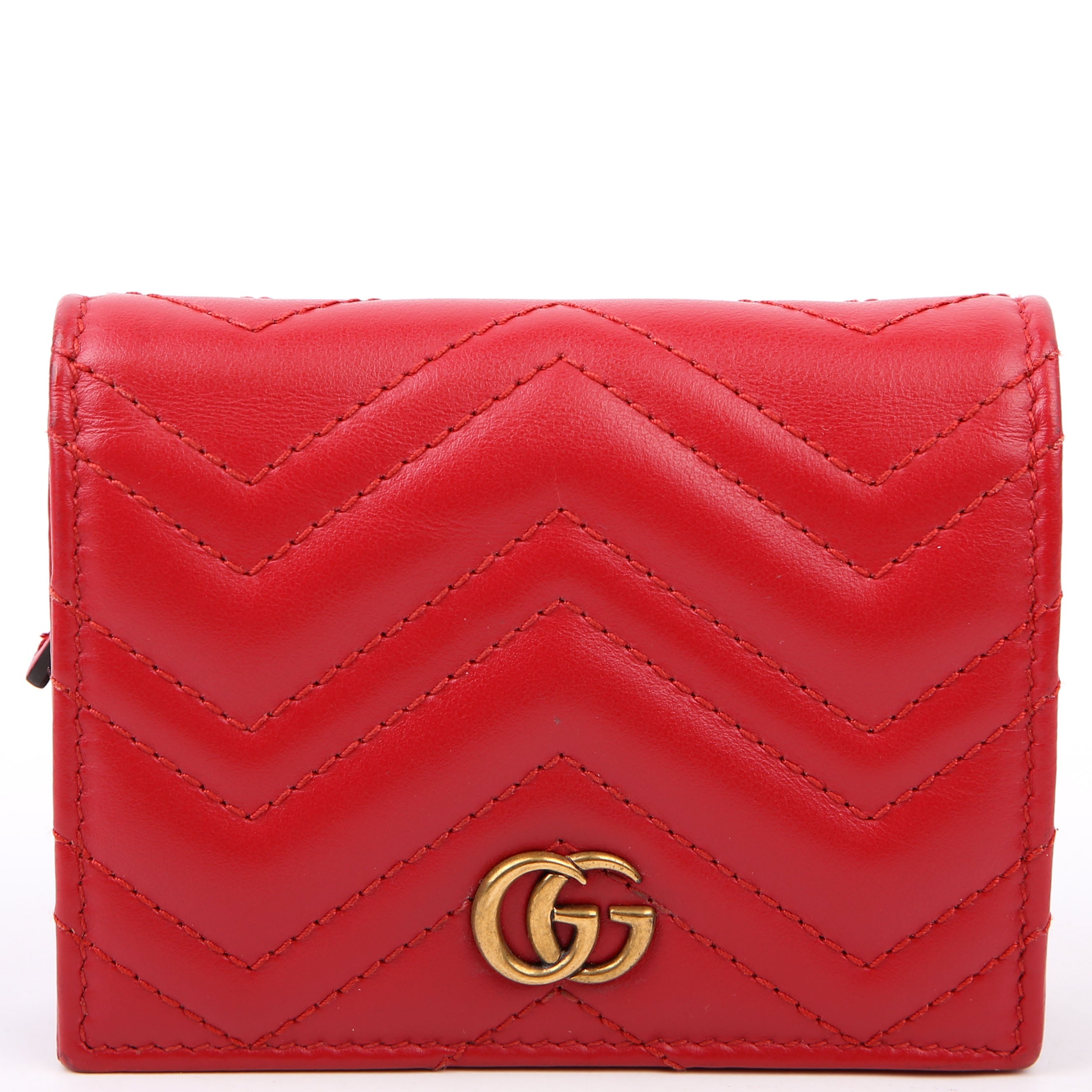 Gucci 466492 GG Marmont Card Case Red