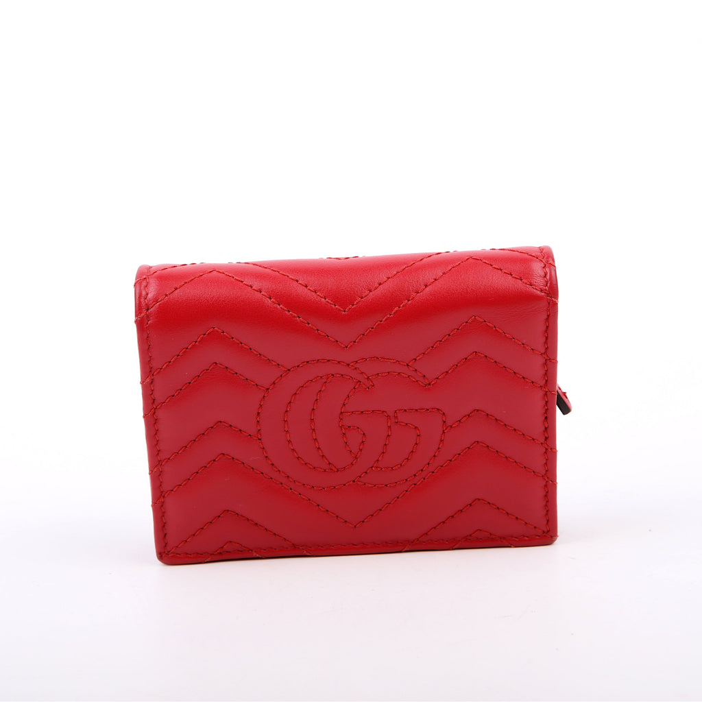 Gucci 466492 GG Marmont Card Case Red
