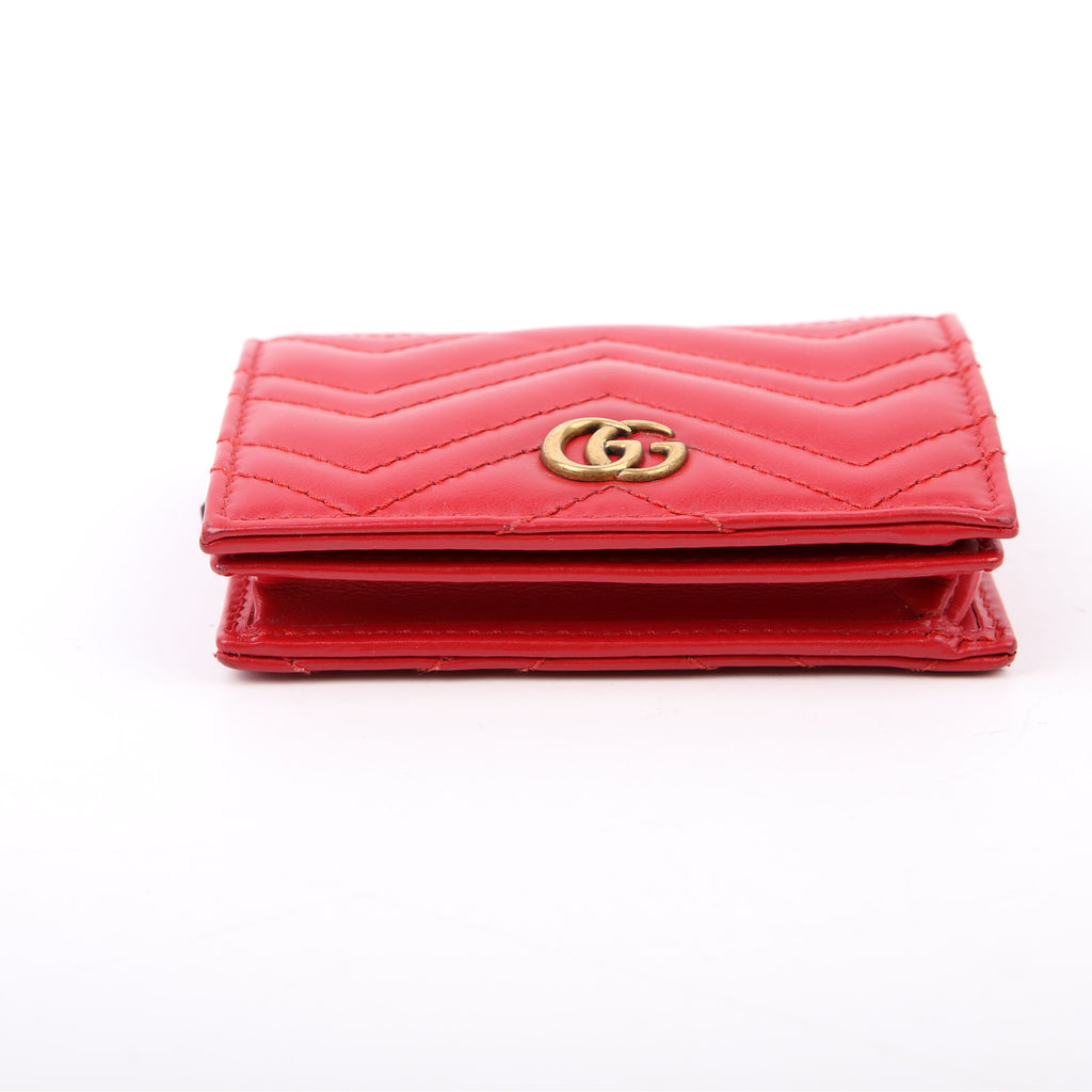 Gucci 466492 GG Marmont Card Case Red