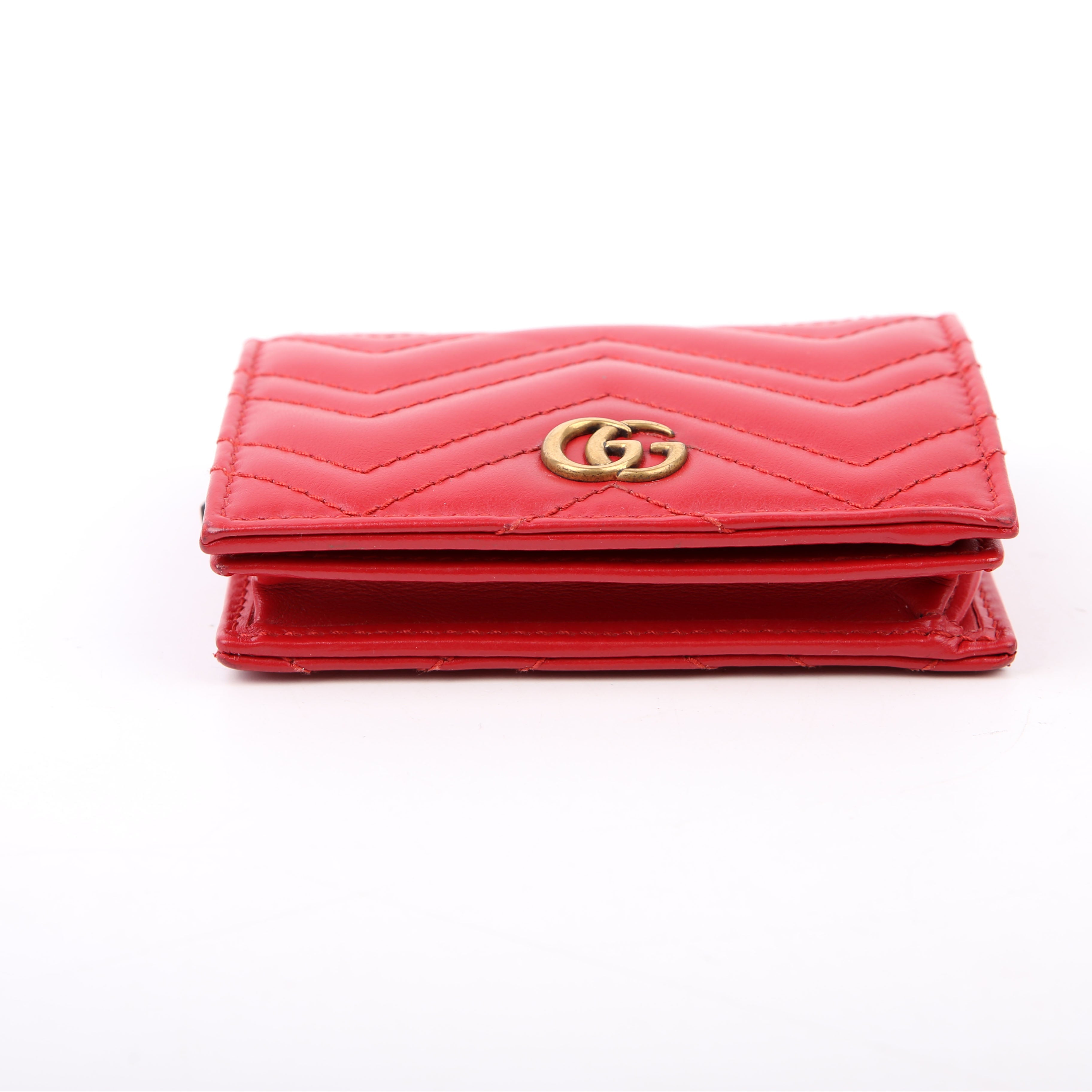 Gucci 466492 GG Marmont Card Case Red