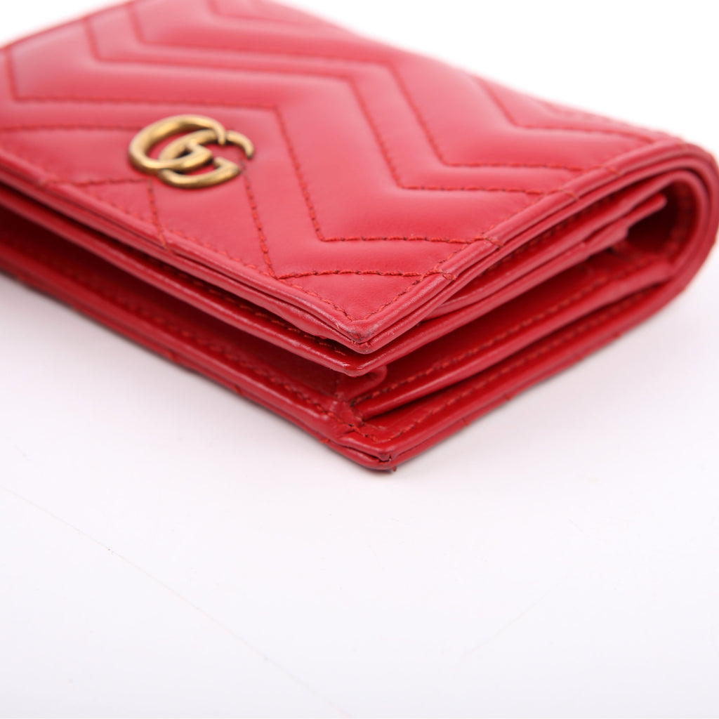 Gucci 466492 GG Marmont Card Case Red