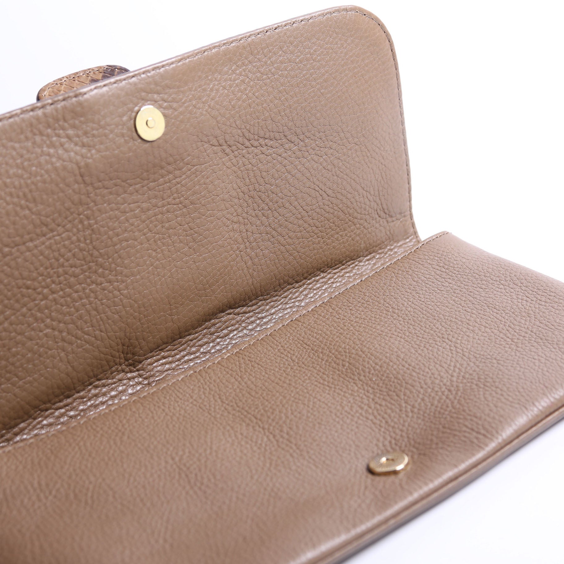 257053 Greenwich Clutch Python Leather Brown