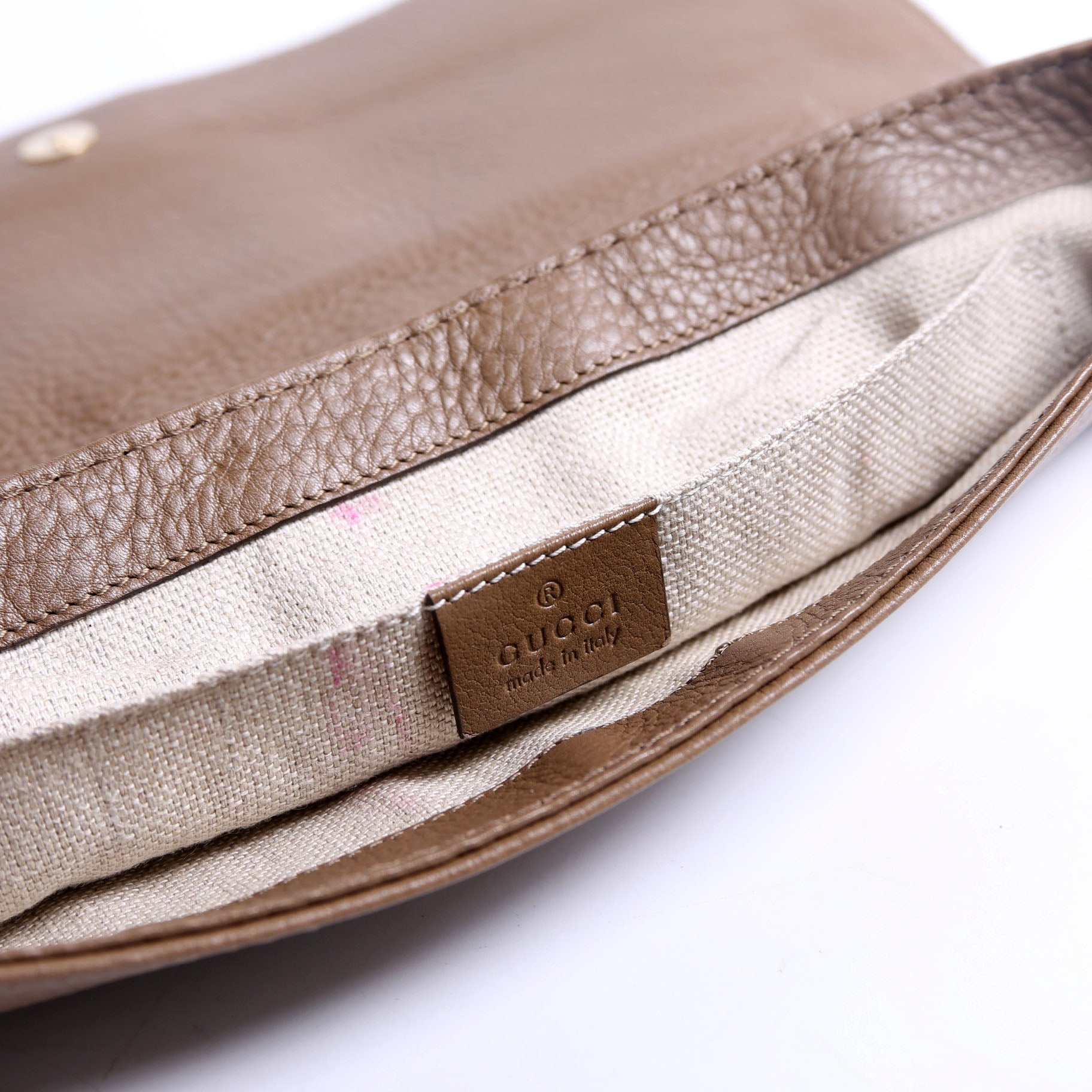 257053 Greenwich Clutch Python Leather Brown