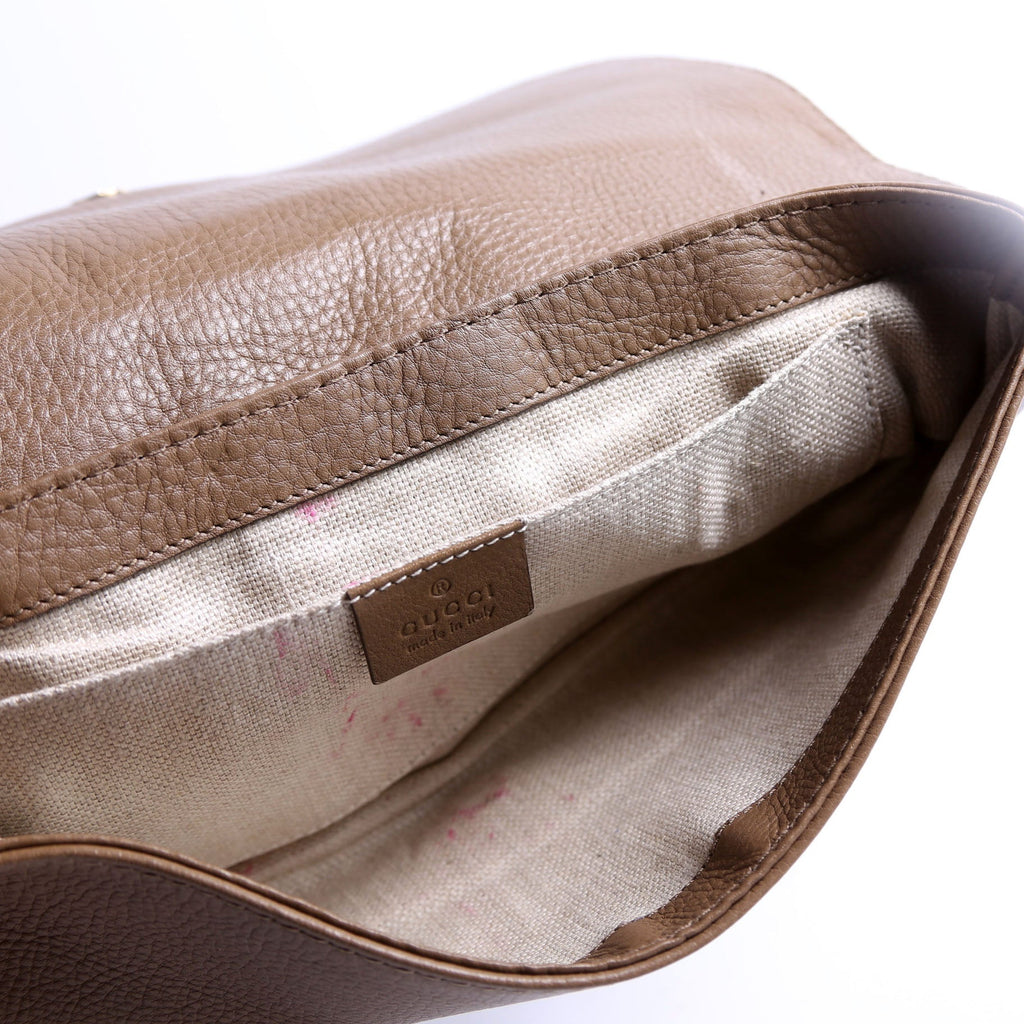 257053 Greenwich Clutch Python Leather Brown