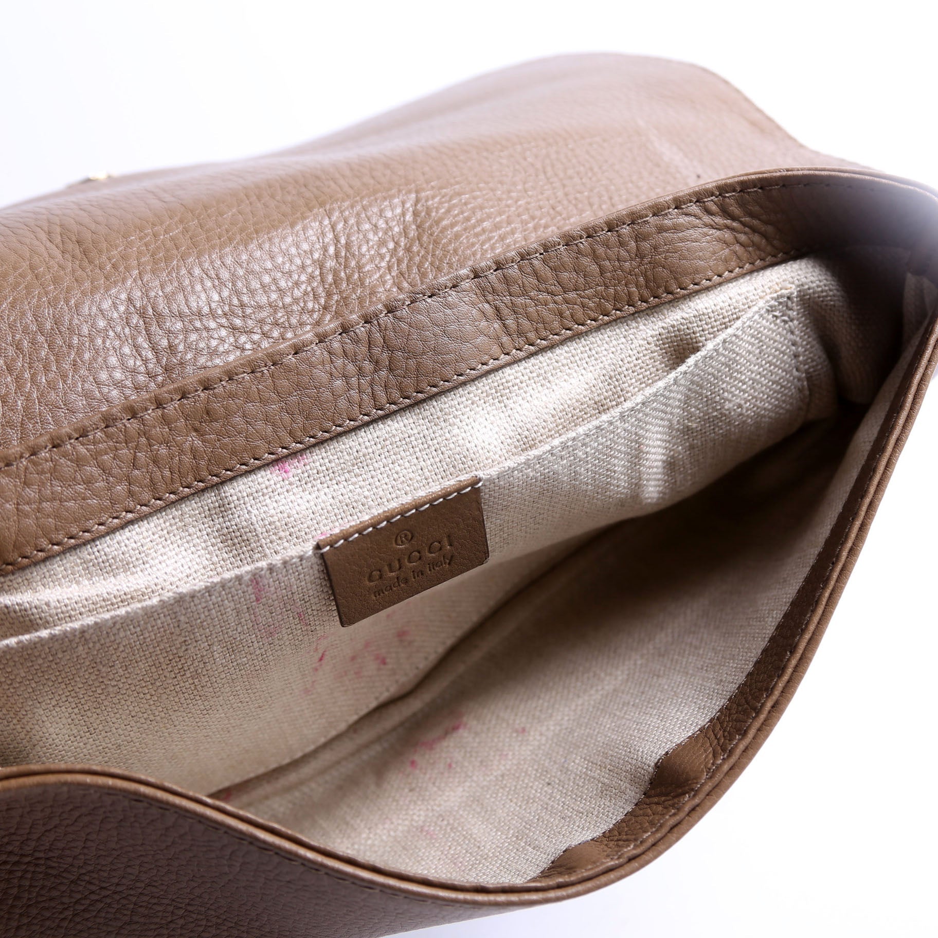 257053 Greenwich Clutch Python Leather Brown
