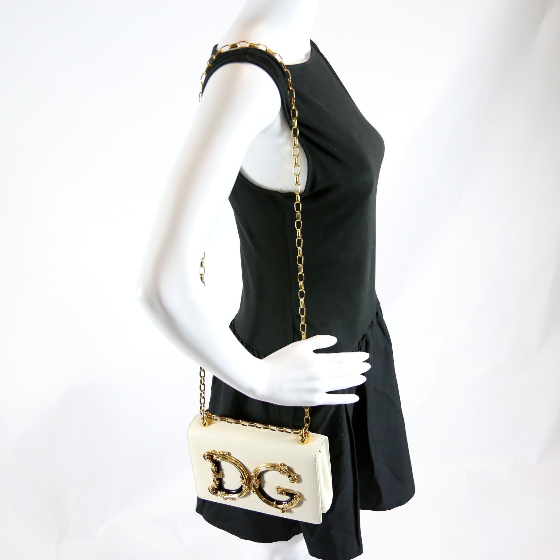 DG Girls Shoulder Bag Nappa Leather Ivory