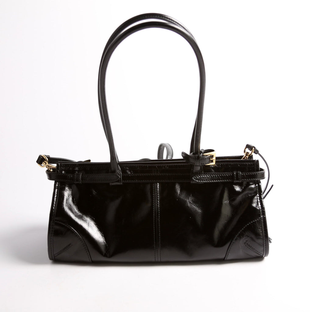1BA426 Bonnie Medium Calfskin Shoulder Bag Black