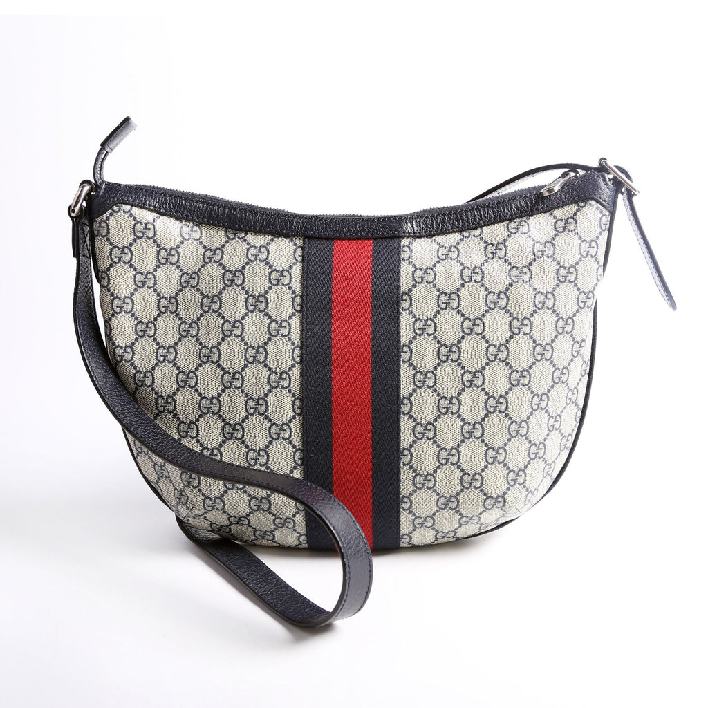 598125 Ophidia GG Supreme Small Shoulder Bag Navy