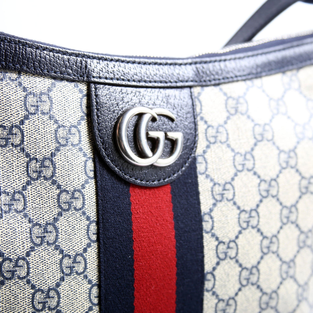 598125 Ophidia GG Supreme Small Shoulder Bag Navy