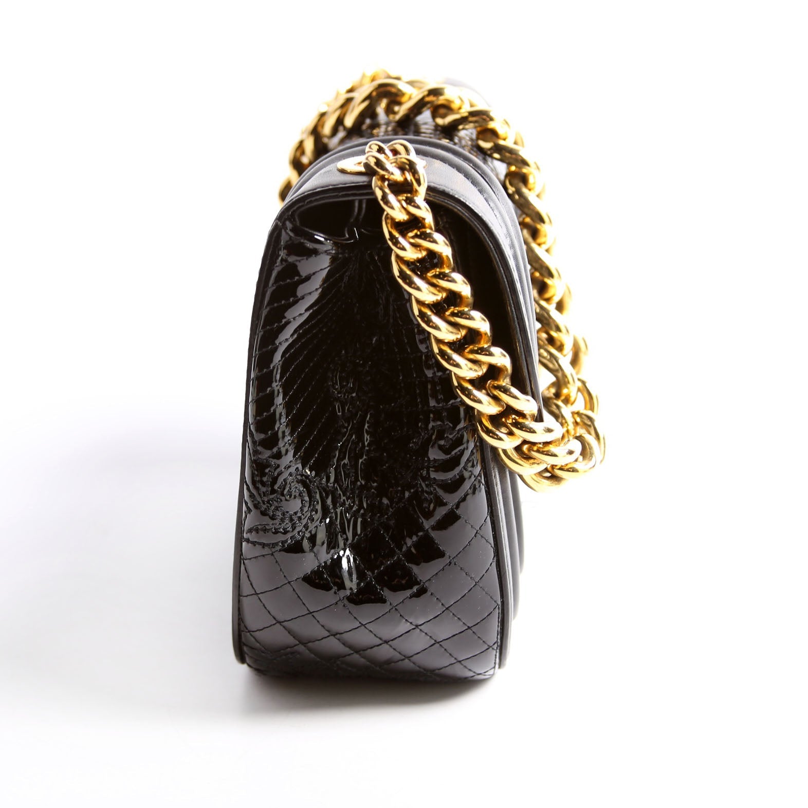 Micro Vanitas Patent Shoulder Black/Gold