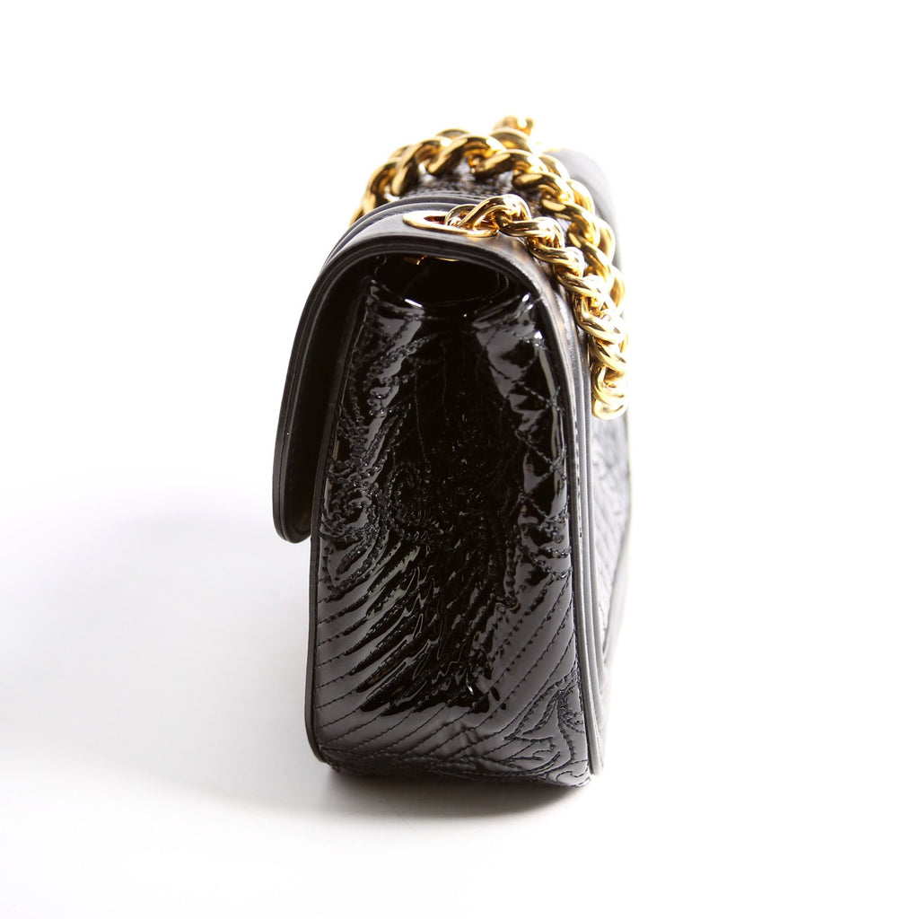 Micro Vanitas Patent Shoulder Black/Gold
