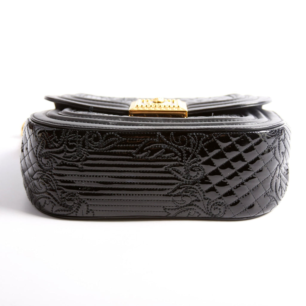 Micro Vanitas Patent Shoulder Black/Gold