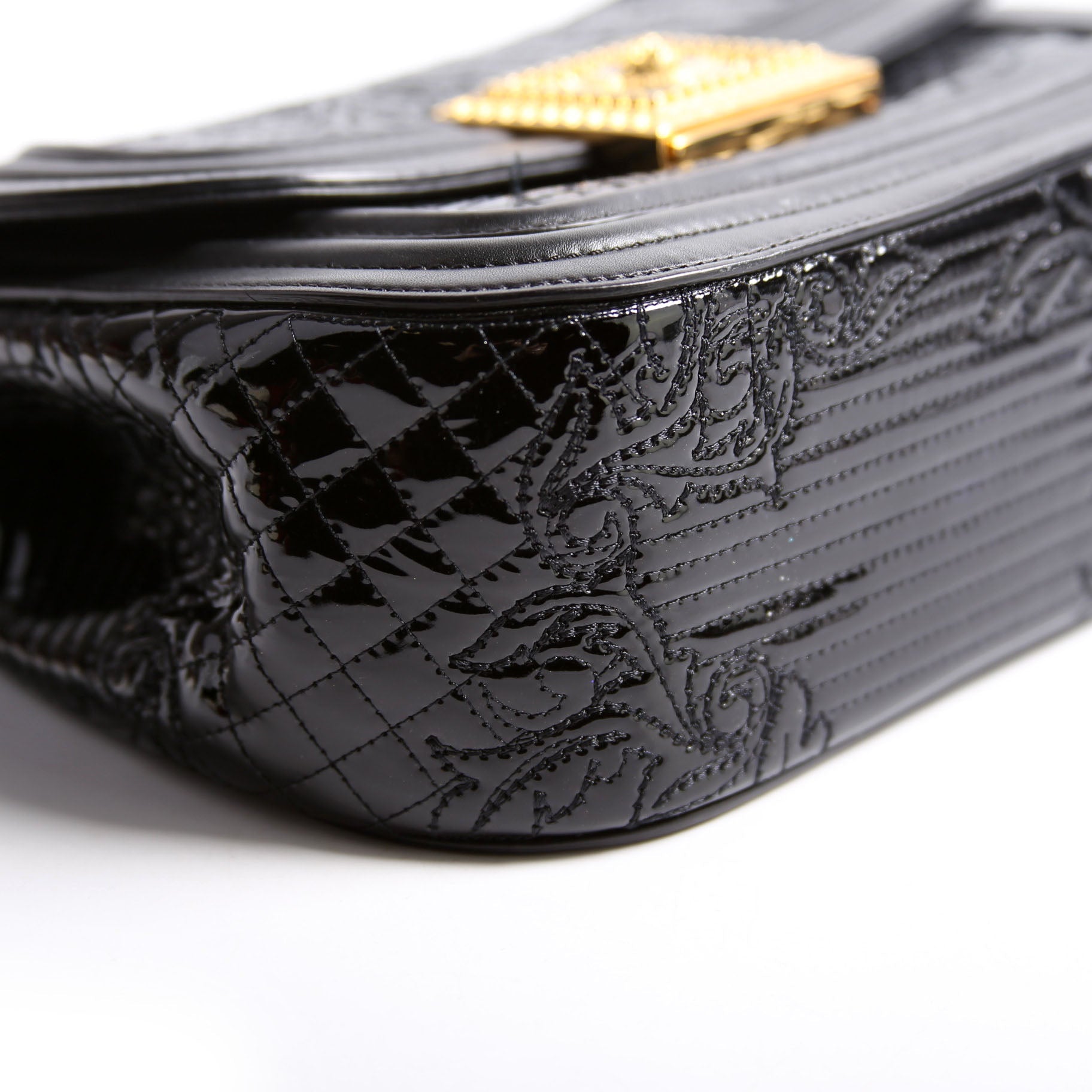 Micro Vanitas Patent Shoulder Black/Gold