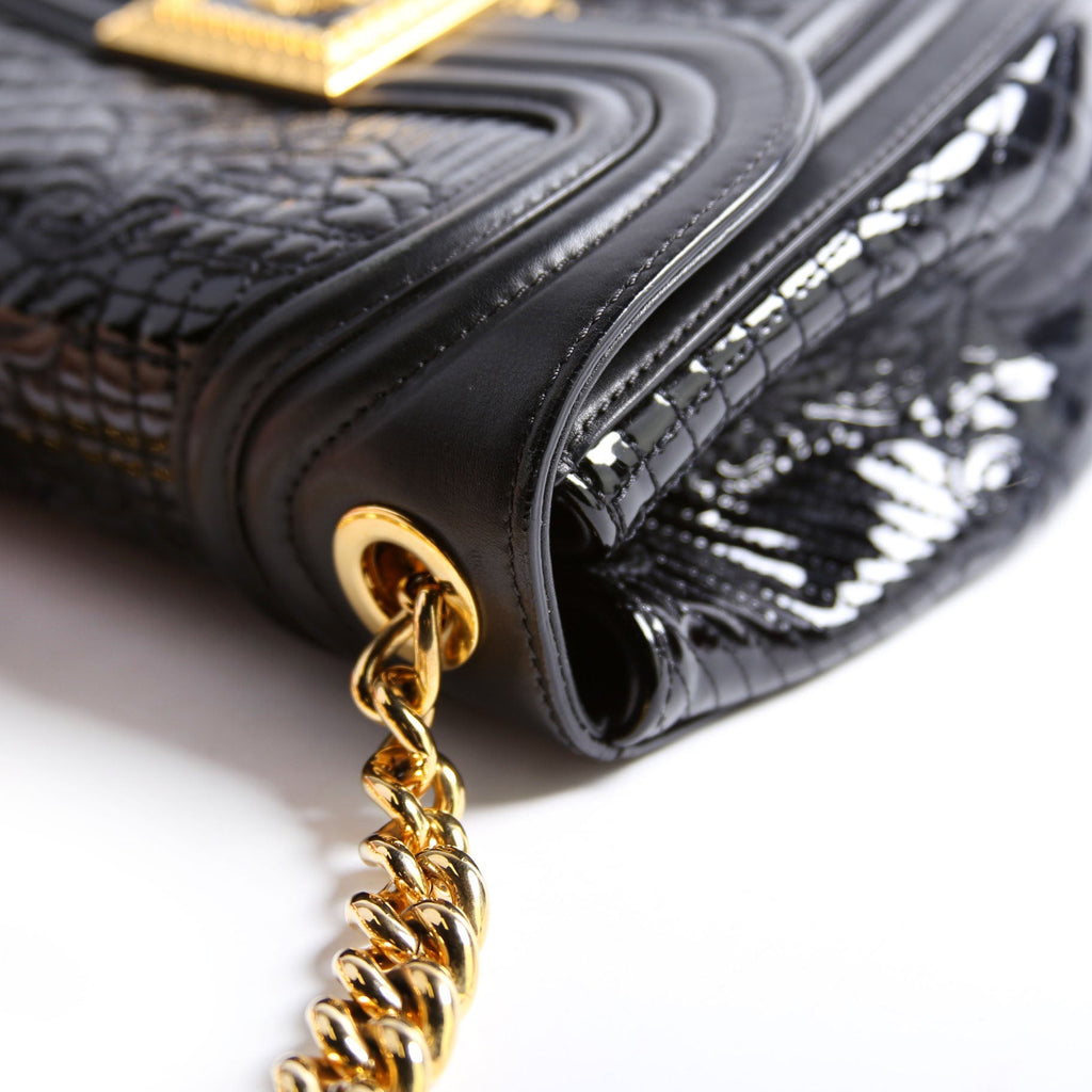 Micro Vanitas Patent Shoulder Black/Gold