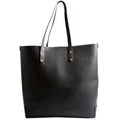 Grainy Leather Haymarket Check Vertical Tote