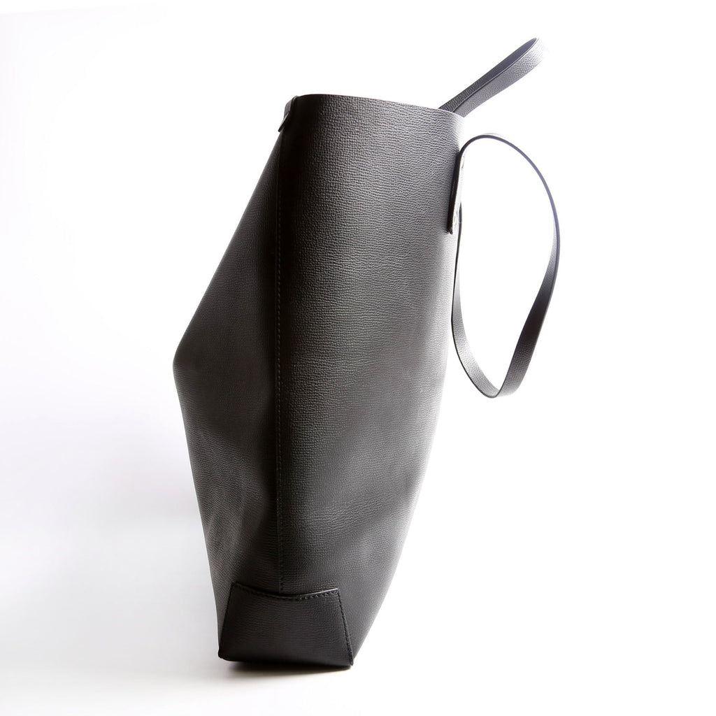 Grainy Leather Haymarket Check Vertical Tote