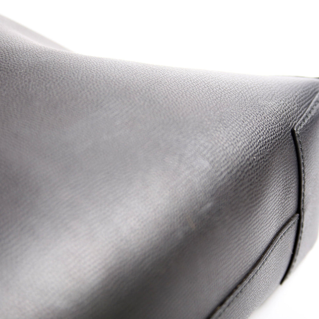 Grainy Leather Haymarket Check Vertical Tote