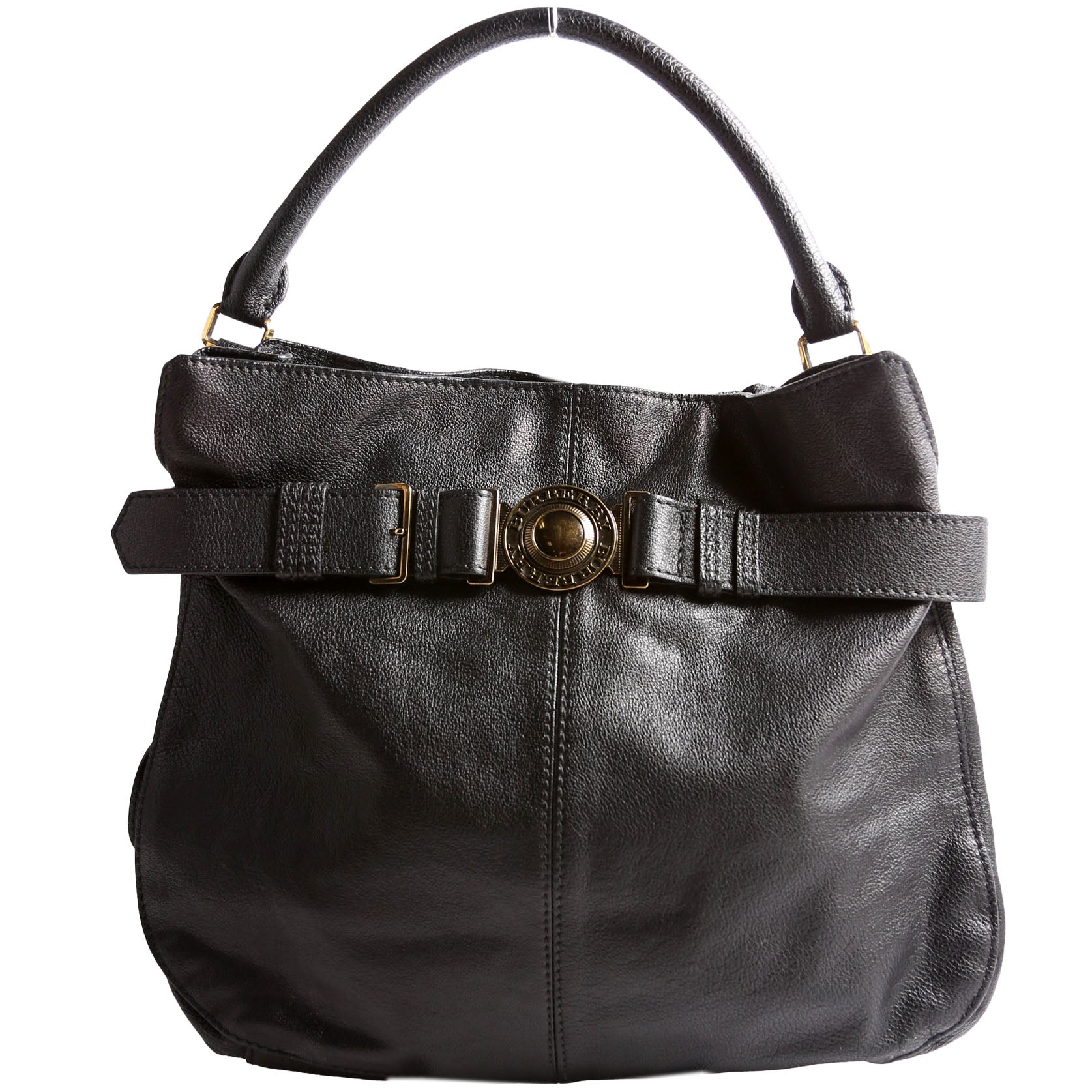 Lambert Leather Belted Hobo Black