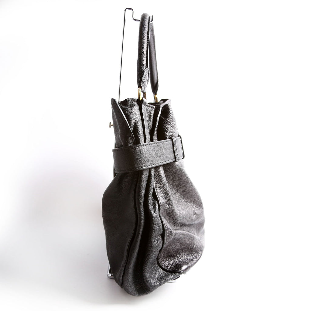 Lambert Leather Belted Hobo Black