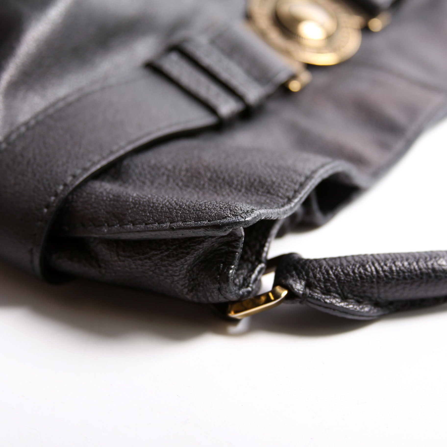 Lambert Leather Belted Hobo Black