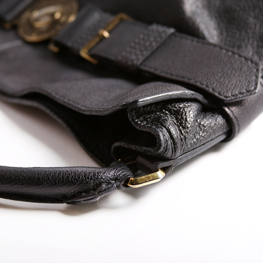 Lambert Leather Belted Hobo Black