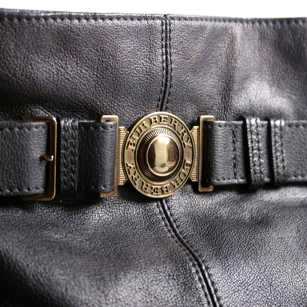Lambert Leather Belted Hobo Black