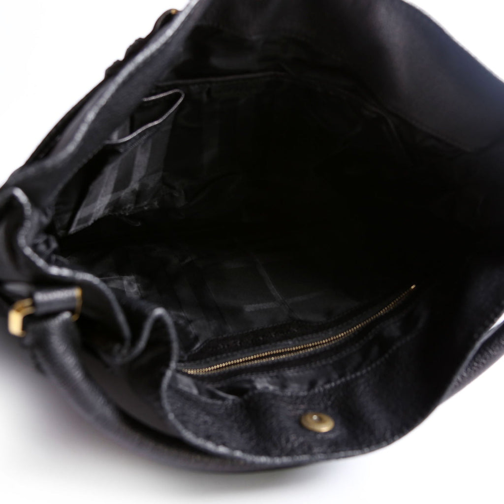 Lambert Leather Belted Hobo Black