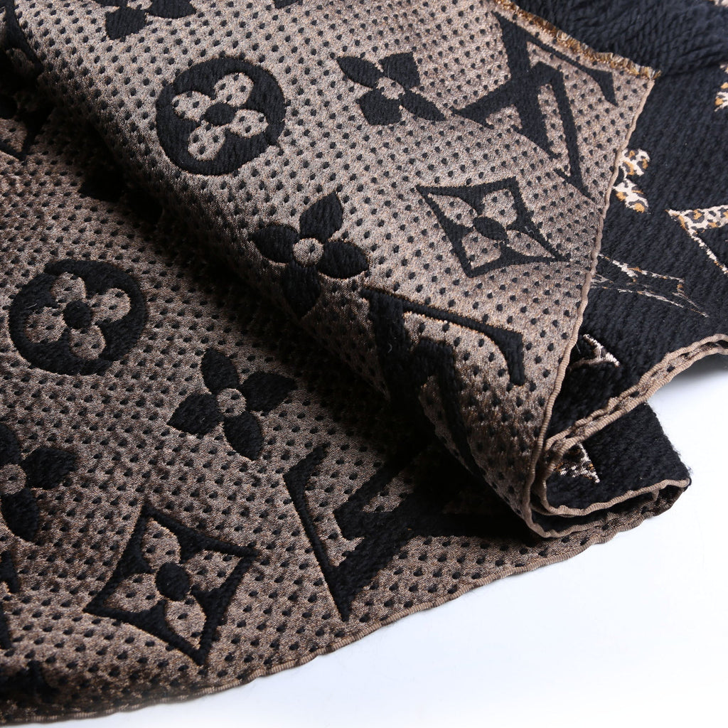 Logomania Wool/Silk Scarf Black/Brown