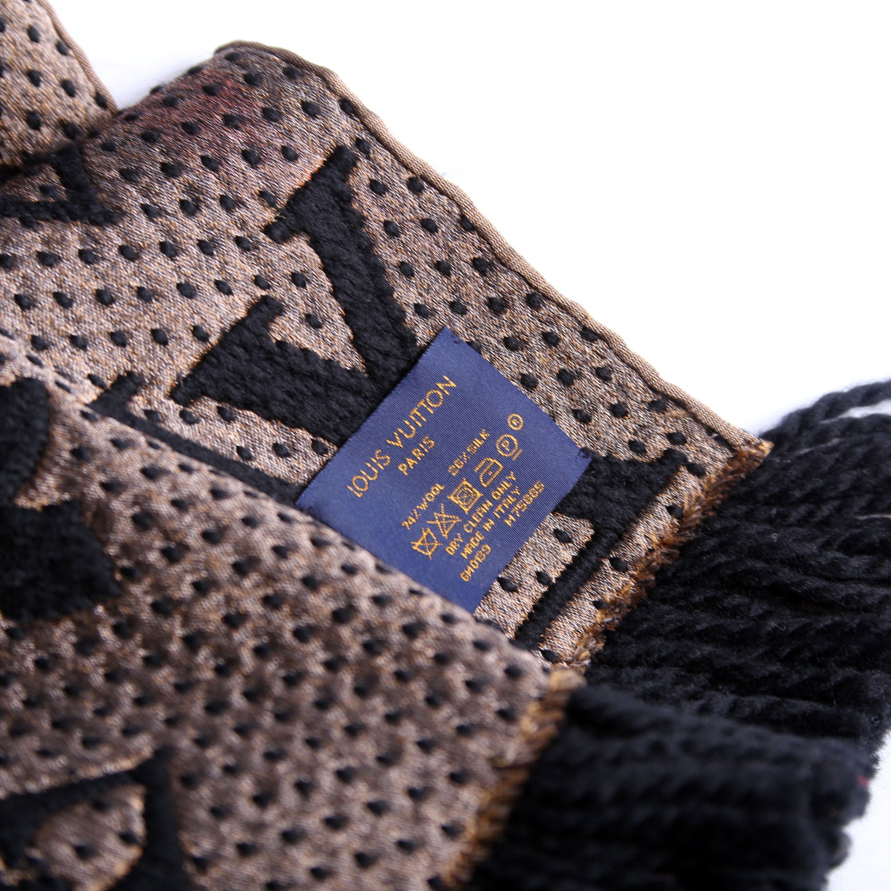 Logomania Wool/Silk Scarf Black/Brown