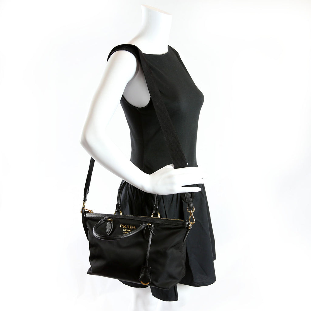 1BA104 Nylon Satchel Black