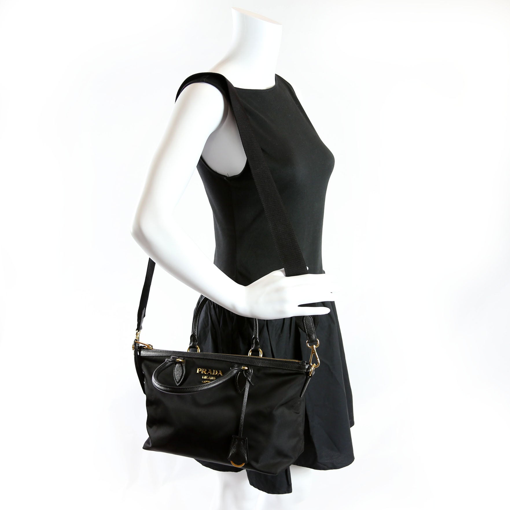1BA104 Nylon Satchel Black