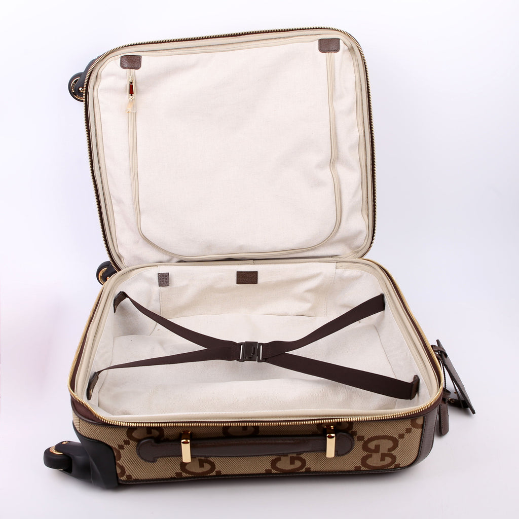 Gucci 693646 Jumbo GG Small Savoy Cabin Trolley Brown